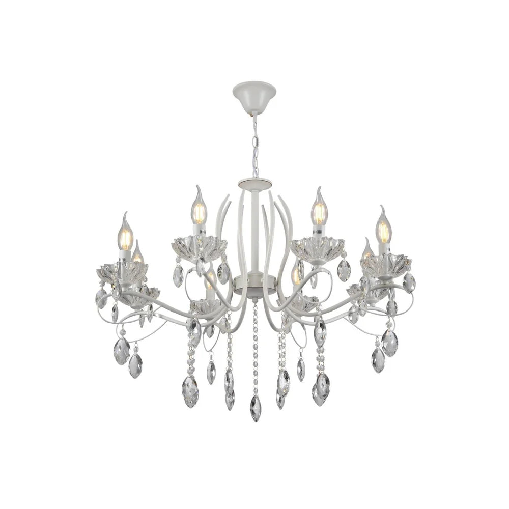Aquila Tabitha Mediterranean Elegant Transitional Elizabeth Style Crystal Chandelier Ceiling Light E14 - Available in 6, 8 & 12 Candle