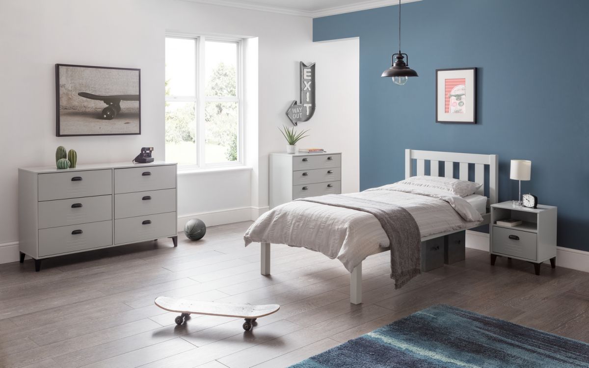 Contemporary Luna Bed - Single or Double - Available in Dove Grey, Surf White or Anthracite Grey&nbsp;