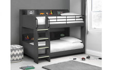 Load image into Gallery viewer, Kids Domino Bunk - Charcoal &amp; White, Anthracite, All White or Sonoma Oak - Optional Mattress
