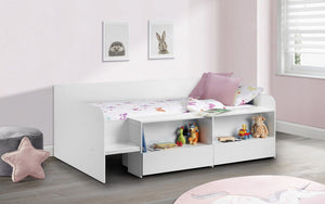 Kids Stella Low Sleeper Bed - Available in White, Sonoma Oak or Charcoal & White - Mattress Option