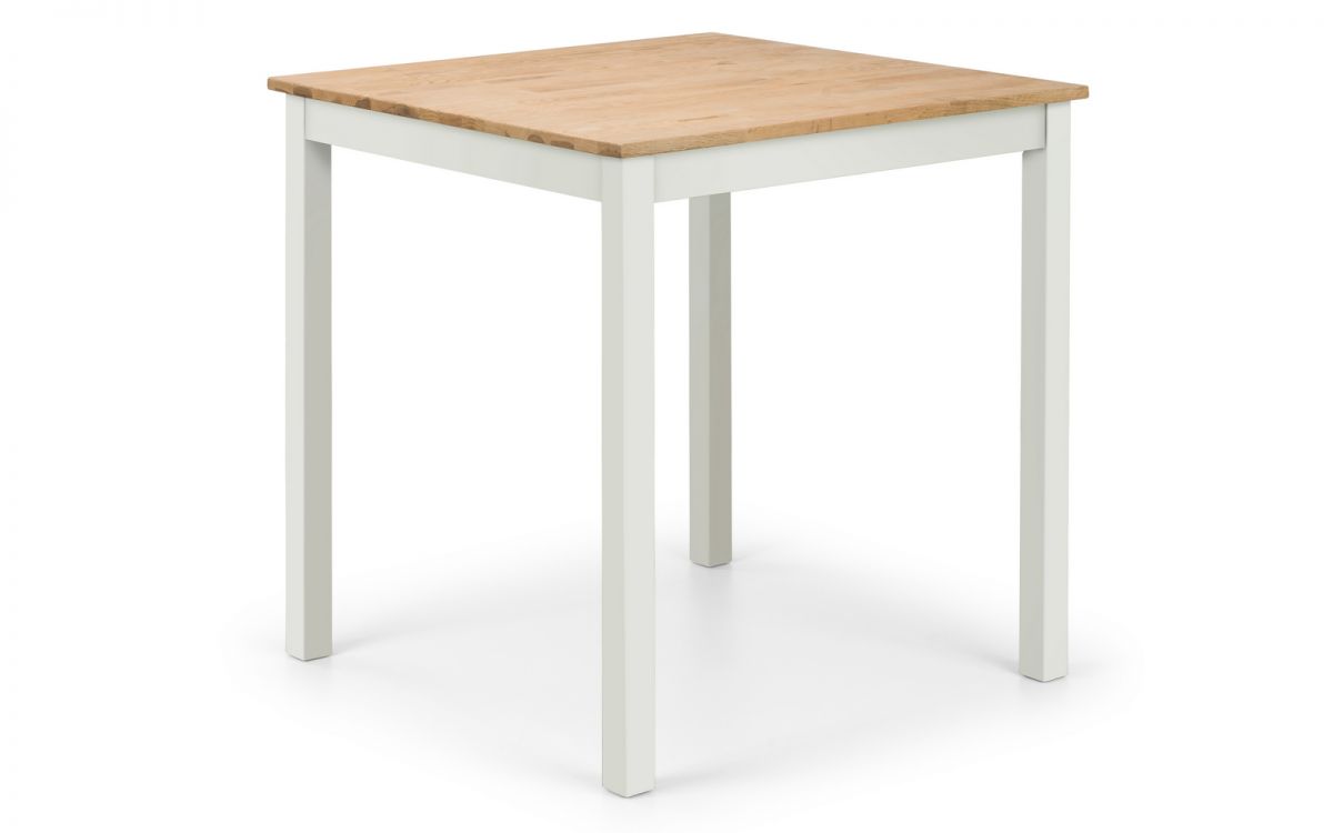 Coxmoor Square Dining Table (75cm D x 75cm W x 75cm H) - Available in Oak or Ivory & Oak - Chair Option