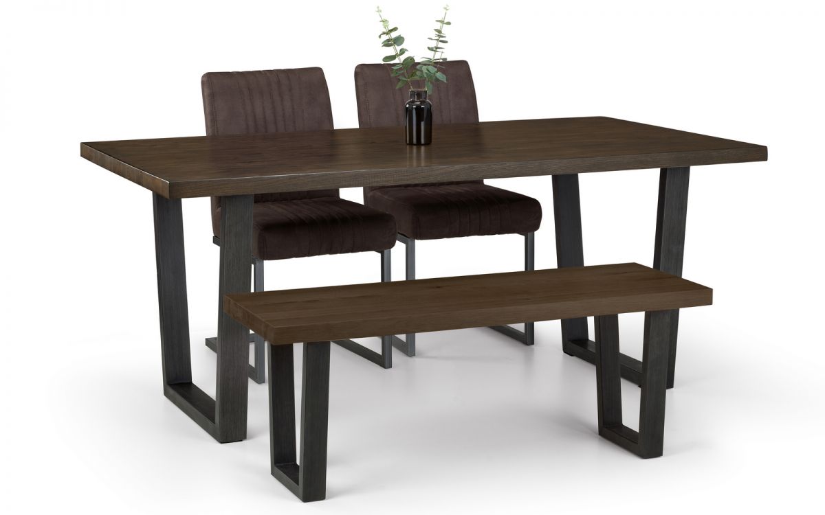 Brooklyn Dining Table - Dark Oak - 98cm D x 180cm W x 76cm H