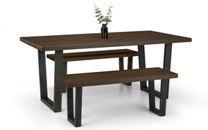 Brooklyn Dining Table - Dark Oak - 98cm D x 180cm W x 76cm H