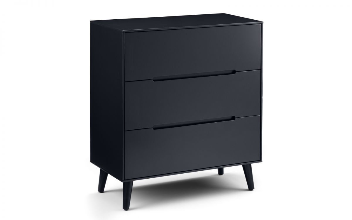 Alison Bedroom Range - White or Anthracite - Options: 2 Drawer Bedsides, 3 Drawer Chest, 5 Drawer Chest, 6 Drawer Chest & Wardrobe