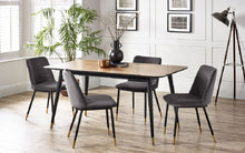 Load image into Gallery viewer, Findlay Rectangular Dining Table - Walnut &amp; Black - 90cm D x 160cm W x 75cm H - Chair Options
