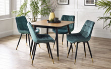 Load image into Gallery viewer, Findlay Square Dining Table - Walnut &amp; Black - 90cm D x 90cm W x 75cm H - Chair Options
