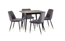 Load image into Gallery viewer, Findlay Square Dining Table - Walnut &amp; Black - 90cm D x 90cm W x 75cm H - Chair Options
