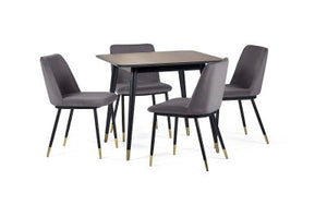 Findlay Square Dining Table - Walnut & Black - 90cm D x 90cm W x 75cm H - Chair Options