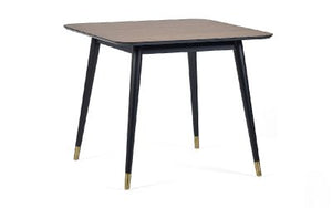 Findlay Square Dining Table - Walnut & Black - 90cm D x 90cm W x 75cm H - Chair Options