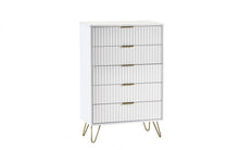 Load image into Gallery viewer, Murano Bedroom Range - In Matt White - Available in: Bedside, 3 Drawer Chest, 5 Drawer Tallboy Chest, 5 Drawer Chest, 6 Drawer Chest &amp; 2 Door-1 Drawer Wardrobe
