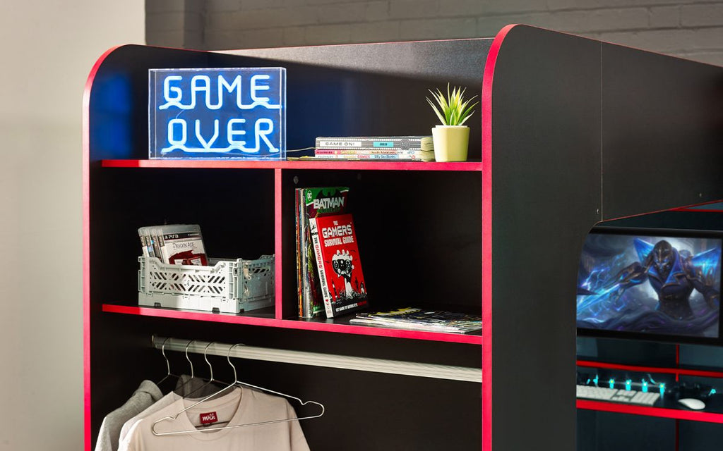 FB Gaming Bunk - Available in White or Black/Red