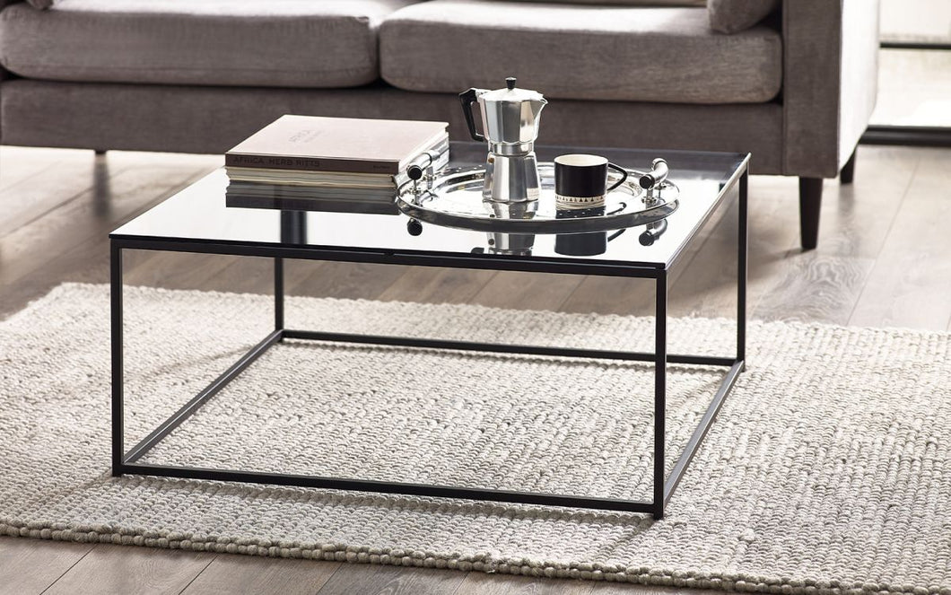 Chicago Square Coffee Table - Smoked Glass - 90cm D x 90cm W x 40cm H