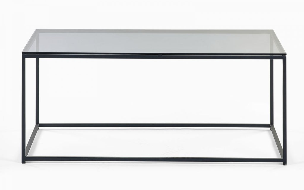 Chicago Rectangular Coffee Table - Smoked Glass - 60cm D x 110cm W x 45cm H