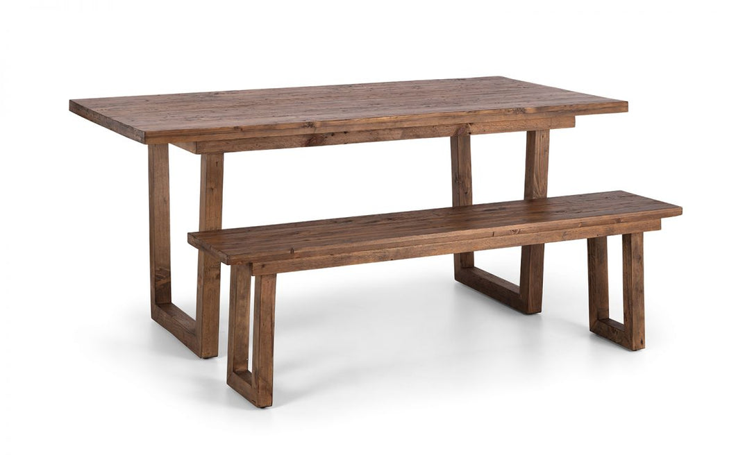 Woburn Rustic Dining Table With Optional Bench - RECYCLED/RECLAIMED Pine - Colour Cashew