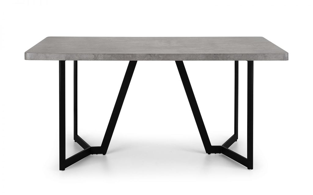 Stylish Miller Concrete Finish Dining Table - 160x90 - With Optional Chairs or Bench