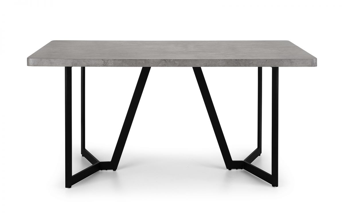 Stylish Miller Concrete Finish Dining Table - 160x90 - With Optional Chairs or Bench