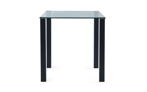 Piero Square Glass Dining Table (80x80cm) With Gold Discs & Black Legs - Available Chair Options