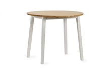 Load image into Gallery viewer, Linwood Round Dropleaf Dining Table (75cm x 75cm) - Oak Top &amp; White Legs - Chair Option Available
