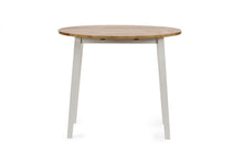 Load image into Gallery viewer, Linwood Round Dropleaf Dining Table (75cm x 75cm) - Oak Top &amp; White Legs - Chair Option Available
