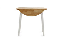 Load image into Gallery viewer, Linwood Round Dropleaf Dining Table (75cm x 75cm) - Oak Top &amp; White Legs - Chair Option Available
