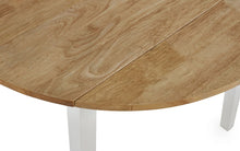 Load image into Gallery viewer, Linwood Round Dropleaf Dining Table (75cm x 75cm) - Oak Top &amp; White Legs - Chair Option Available
