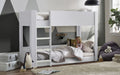 Kids Solomon Bunk Bed - All White or Rustic And Black - Optional Mattress