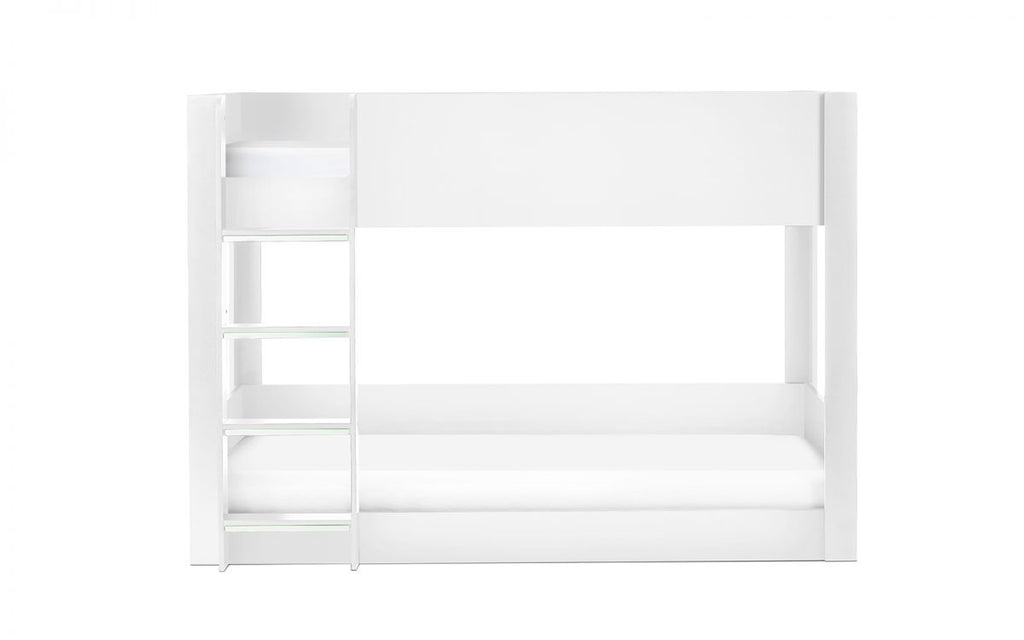 Kids Solomon Bunk Bed - All White or Rustic And Black - Optional Mattress