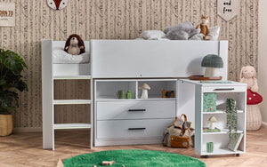 Kids Otis Midsleeper - Available in All White or Urban Rustic And Black - Mattress Option