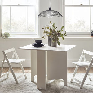 Gatan Small Gateleg Table With 2 Chairs - Available in White, Grey Or Black