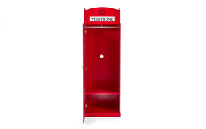London Telephone Box Wardrobe - 56cm D x 65cm W x 190cm H