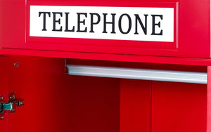 London Telephone Box Wardrobe - 56cm D x 65cm W x 190cm H