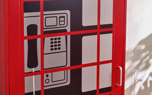 London Telephone Box Wardrobe - 56cm D x 65cm W x 190cm H