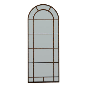 Rust Effect Large Arched Window Mirror