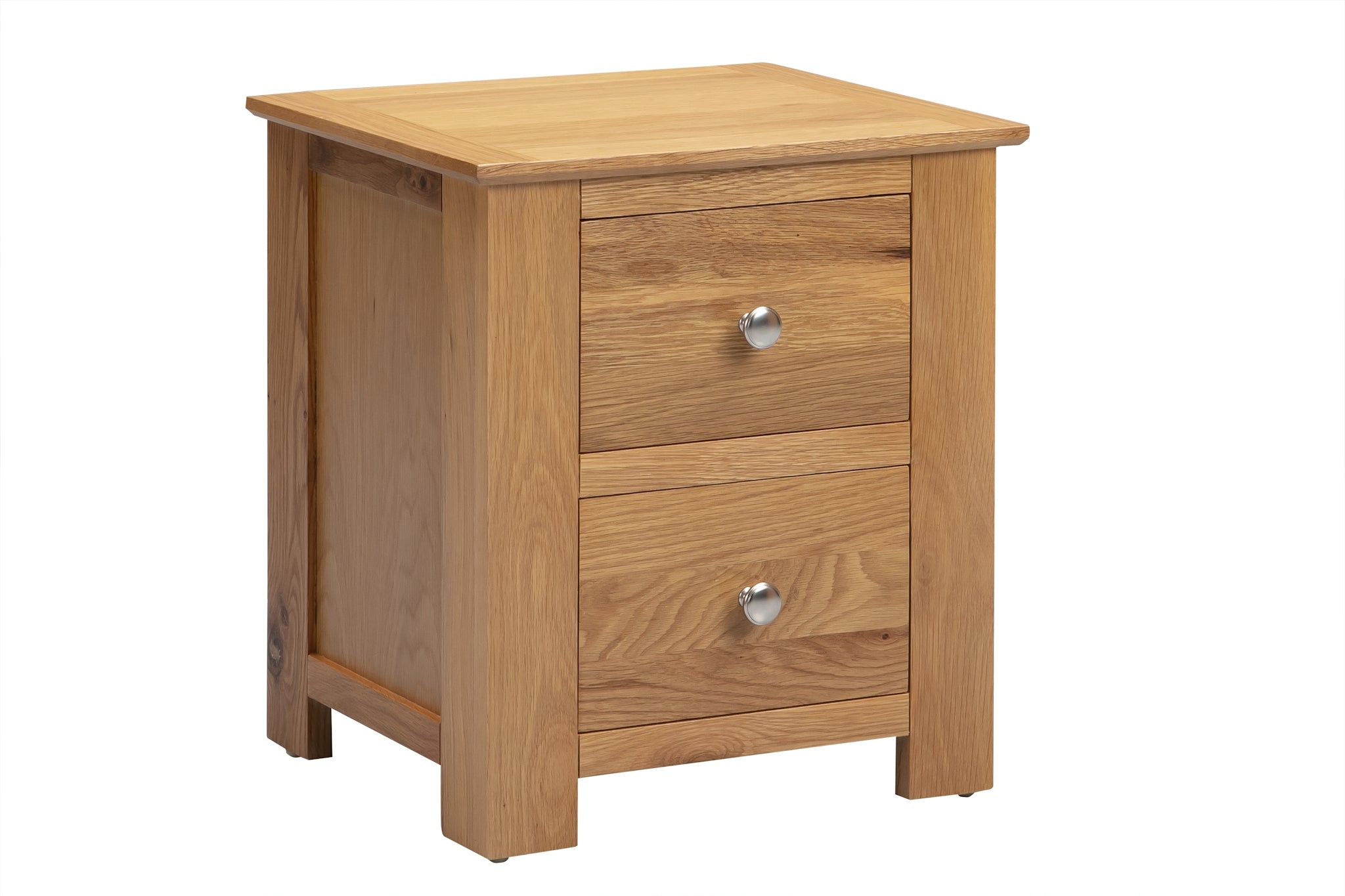 Flint 2 DrawerWooden Bedside - Painted Grey or Smoked Oak