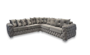 Martin Sofa Suite - 3+2+Arm Chair & Corner Options - Available in Black, Silver or Grey Plush