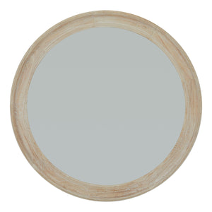 Washed Wood Round Framed Large Mirror