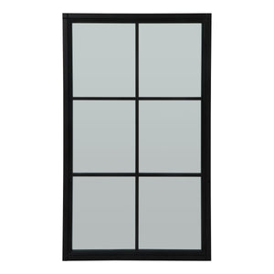 Black Wood Large Window Mirror