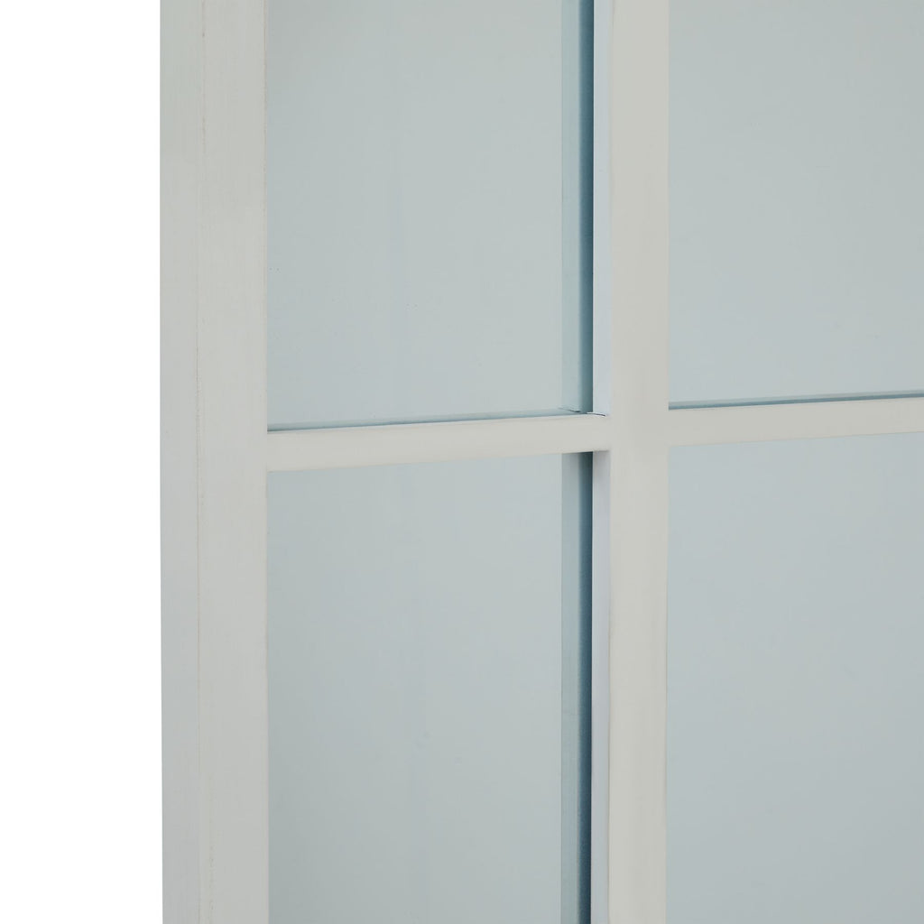 White Large Arched Window Mirror