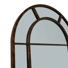 Load image into Gallery viewer, Rust Effect Large Arched Window Mirror
