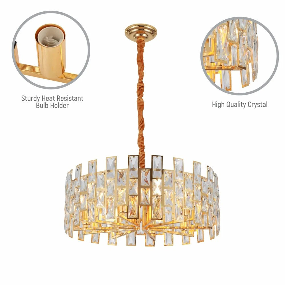 Saturn Coffin Stone Gold Metal Castle Type Chandelier Ceiling Light E14 Round or Island - Round 580 mm.  - Island or Round Shaped - 2 Size Options