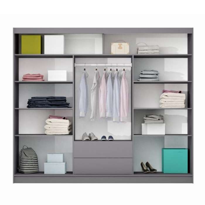IMUTAB Wardrobe - White or Graphite With Mirror - Available in 203cm or 250cm