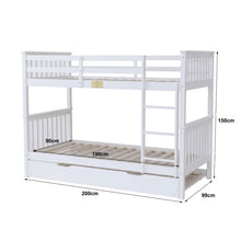 Load image into Gallery viewer, Wooden Zoom Detachable Bunk Bed With Trundle - Available in Grey Or White
