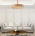 Venus Black or Cream Leather Shade Gold Metal Body Crystal Chandelier Ceiling Light E14 - 2 Sizes Available