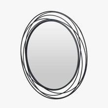 Load image into Gallery viewer, Black Metal Swirl Round Wall Mirror
