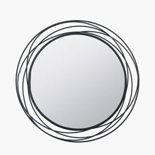 Load image into Gallery viewer, Black Metal Swirl Round Wall Mirror
