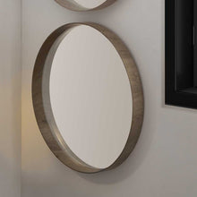 Load image into Gallery viewer, Natural Wood Veneer Deep Edge Round Wall Mirror Large
