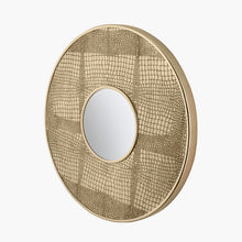 Load image into Gallery viewer, Antique Brass Metal Round Wall Mirror
