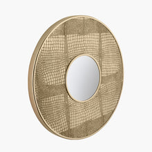 Load image into Gallery viewer, Antique Brass Metal Round Wall Mirror
