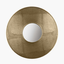 Load image into Gallery viewer, Antique Brass Metal Round Wall Mirror
