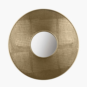 Antique Brass Metal Round Wall Mirror